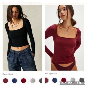 Lot of two intimately free people clean lines long sleeved tops size M/L